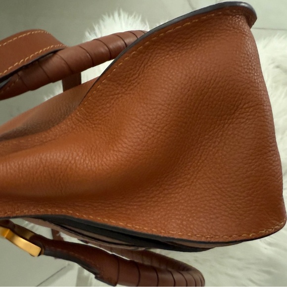 Chloe Tan Leather Satchel with Gold Accents Caramel Medium. Like New - Picture 10 of 14